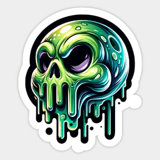 Green Slime Skull Sticker